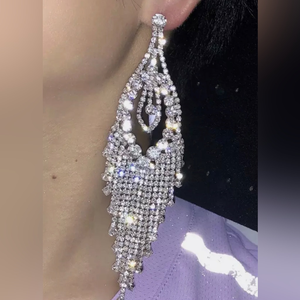 Long Crystal Fringe Earrings